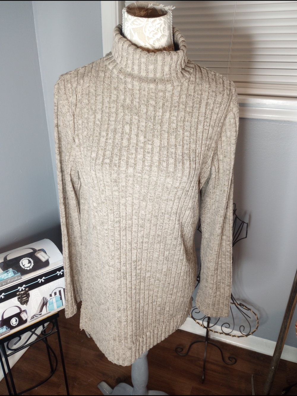 Classic Ribbed Turtleneck Sweater - Beige Kohl's